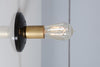 Brass and Black Bare Bulb Wall Sconce Light