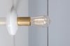 Brass and White Mid Century Wall Sconce Light