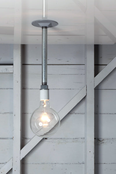 Pendant Pipe Light - Bare Bulb Lamp - Industrial Light Electric - 1