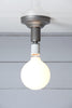 Steel Semi Flush Light - Vintage Bare Bulb Lamp - Industrial Light Electric - 1
