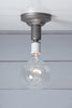 Steel Semi Flush Light - Vintage Bare Bulb Lamp - Industrial Light Electric - 4