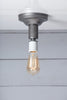 Steel Semi Flush Light - Vintage Bare Bulb Lamp - Industrial Light Electric - 5
