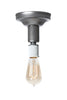 Steel Semi Flush Light - Vintage Bare Bulb Lamp - Industrial Light Electric - 6