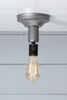 Steel Semi Flush Light - Vintage Bare Bulb Lamp - Industrial Light Electric - 2