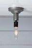 Steel Semi Flush Light - Vintage Bare Bulb Lamp - Industrial Light Electric - 7