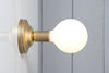 Brass and Glass Wall Sconce - Bare Bulb Light