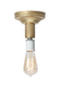 Brass Semi Flush Light - Vintage Bare Bulb Lamp