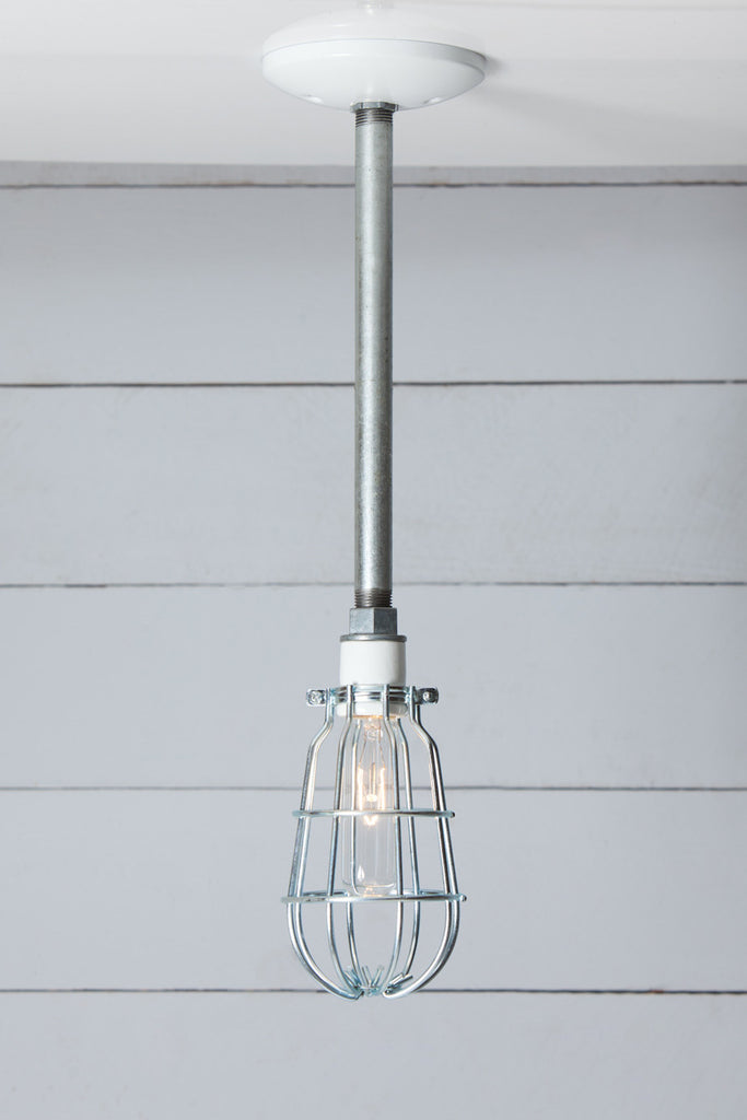 Industrial Cage Pipe Pendant Light