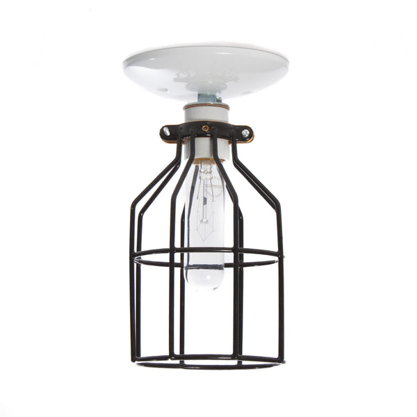 Industrial Lighting Black Cage Light Ceiling Mount Industrial