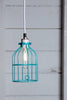 Industrial Pendant Lighting - Turquoise Blue Wire Cage Light - Industrial Light Electric - 2