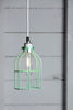Industrial Pendant Lighting - Mint Green Wire Cage Light - Industrial Light Electric - 1