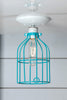 Industrial Lighting - Turquoise Blue Cage Light - Ceiling Mount - Industrial Light Electric - 2