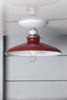 Industrial Metal Shade Light - 10in Red Shade Lamp - Semi Flush Mount - Industrial Light Electric - 1
