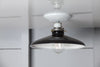 Industrial Metal Shade Light - 10in Black Shade Lamp - Semi Flush Mount - Industrial Light Electric - 3