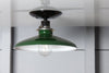 Industrial Metal Shade Light - 10in Green Shade Lamp - Semi Flush Mount - Industrial Light Electric - 2