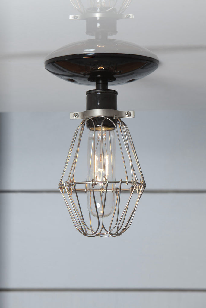 Vintage Wire Cage Light Ceiling Mount - Industrial Light Electric - 2
