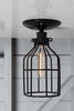 Industrial Lighting - Black Cage Light - Ceiling Mount - Industrial Light Electric - 1