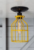 Industrial Lighting - Yellow Cage Light - Ceiling Mount - Industrial Light Electric - 1