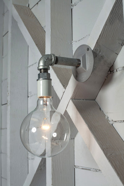 Industrial Wall Sconce Light - Bare Bulb Pipe Lamp - Industrial Light Electric - 1