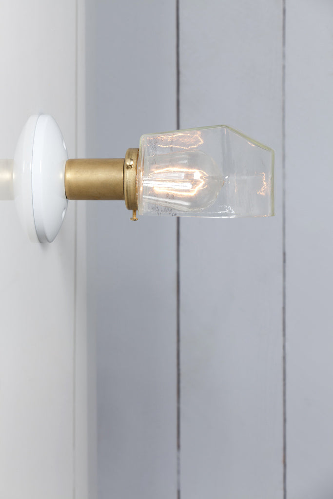 Glass Shade - Brass Wall Sconce
