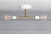 Brass and White Double Ceiling Mount Light