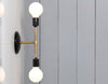 Brass Bare Bulb Double Wall Sconce