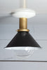 Black and White Cone Shade Light Brass