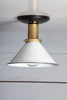Black, White and Brass Metal Shade Ceiling Light
