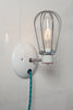 Industrial Wall Light - Wire Cage Lamp - Plug In - Industrial Light Electric - 2