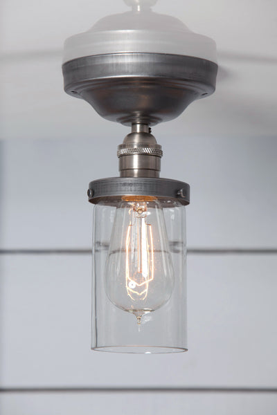 Cylinder Glass Shade Light - Semi Flush Mount - Industrial Light Electric - 1