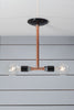 Pendant Copper Pipe Light - Double Bare Bulb Lamp - Industrial Light Electric - 5