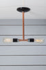 Pendant Copper Pipe Light - Double Bare Bulb Lamp - Industrial Light Electric - 3