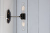 Steel and Black Double Bare Bulb Wall Sconce Light