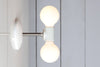 Industrial White Double Bare Bulb Wall Sconce Light