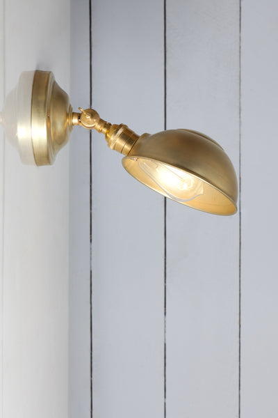 Brass Shade Wall Sconce - Angled Lamp