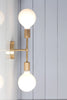 Double Brass Wall Sconce - Bare Bulb Light