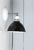 Black and White Dome Shade Wall Sconce Light