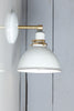 Brass Wall Sconce White Metal Shade Light