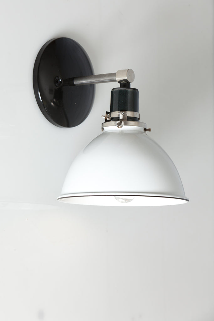 White Shade Farmhouse Wall Sconce Light