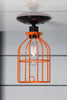 Industrial Lighting - Orange Cage Light - Ceiling Mount - Industrial Light Electric - 2