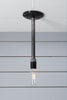 Black Pipe Pendant Light - Industrial Bare Bulb Lamp